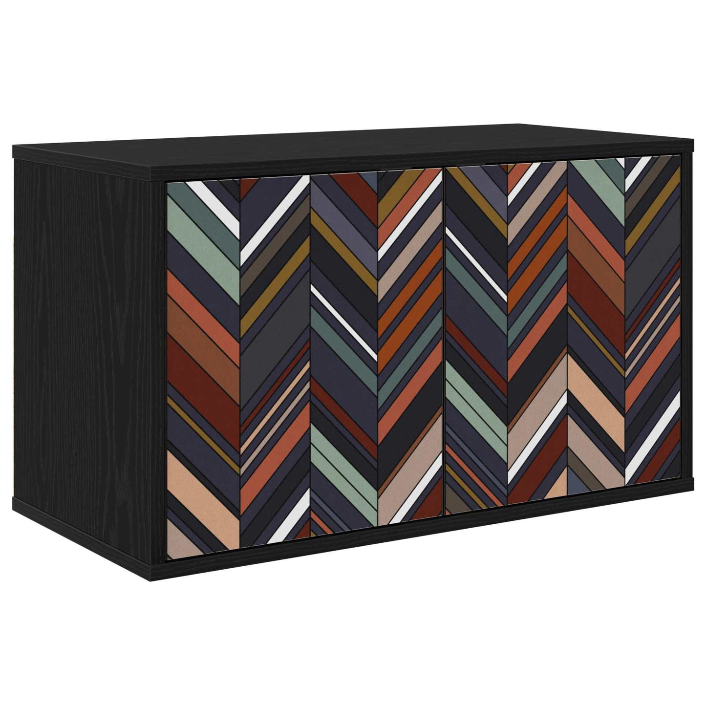 vidaXL Wall-mounted TV Cabinet OMMEN 69 x 33 x 40 cm Black Oak