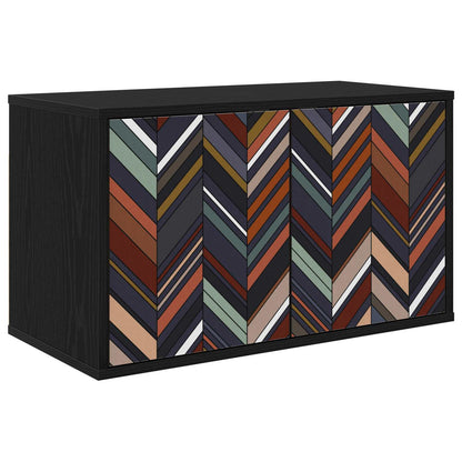 vidaXL Wall-mounted TV Cabinet OMMEN 69 x 33 x 40 cm Black Oak