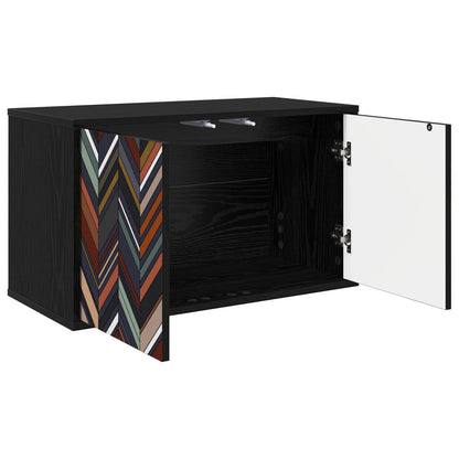 vidaXL Wall-mounted TV Cabinet OMMEN 69 x 33 x 40 cm Black Oak