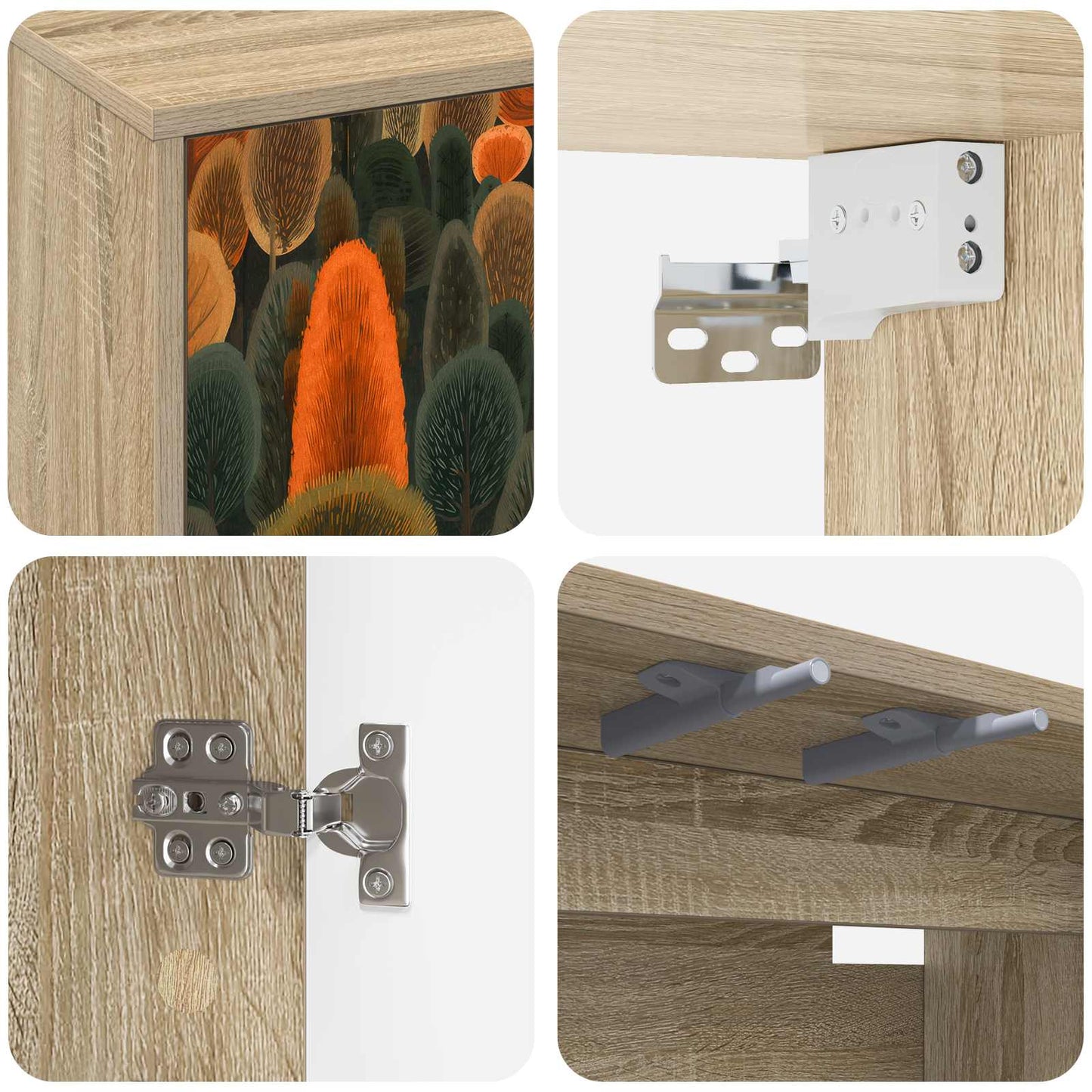 vidaXL Wall-mounted TV Cabinet ZAANDAM 69 x 33 x 40 cm Sonoma Oak