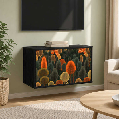 vidaXL Wall-mounted TV Cabinet ZAANDAM 69 x 33 x 40 cm Black Oak