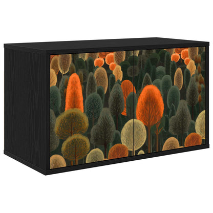 vidaXL Wall-mounted TV Cabinet ZAANDAM 69 x 33 x 40 cm Black Oak