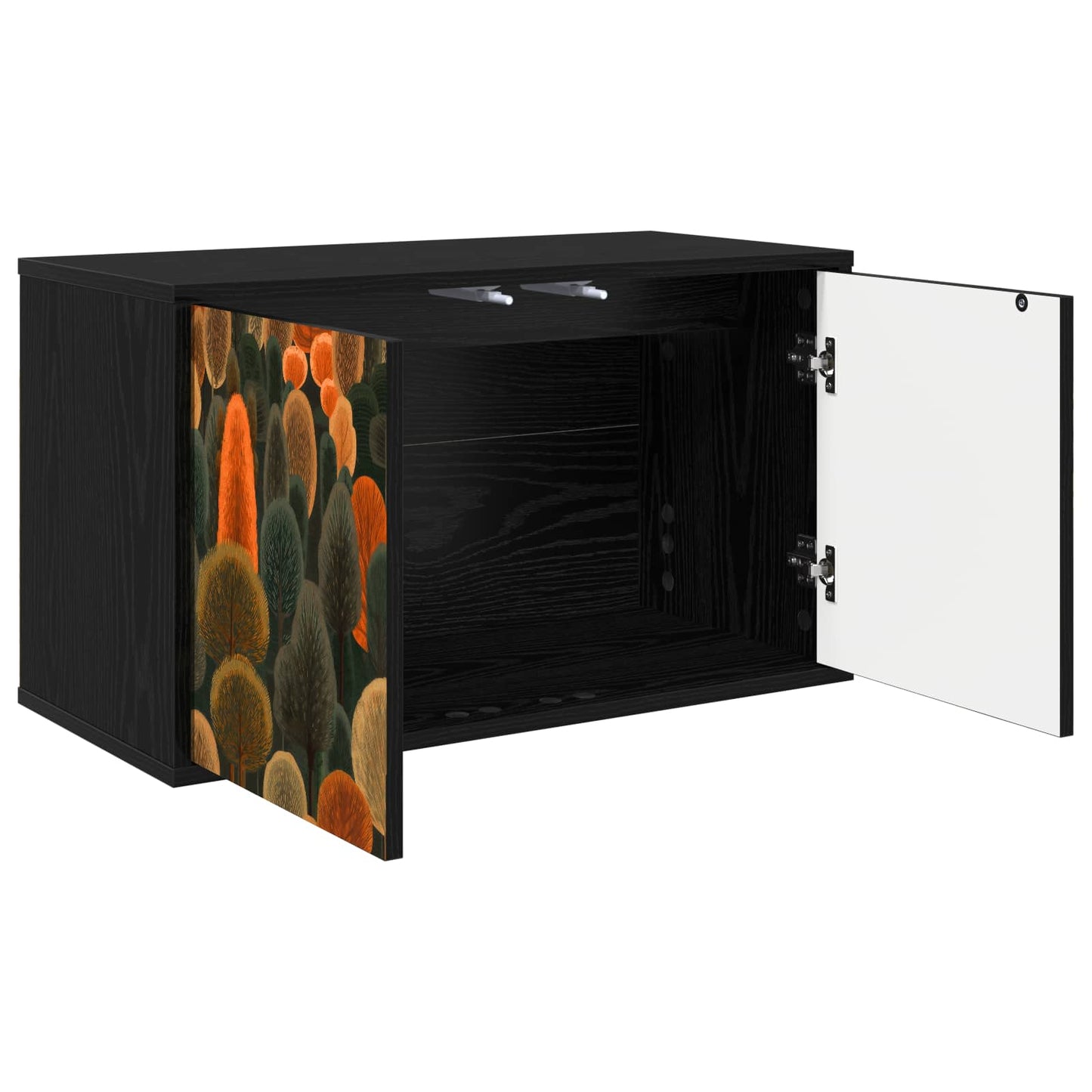 vidaXL Wall-mounted TV Cabinet ZAANDAM 69 x 33 x 40 cm Black Oak