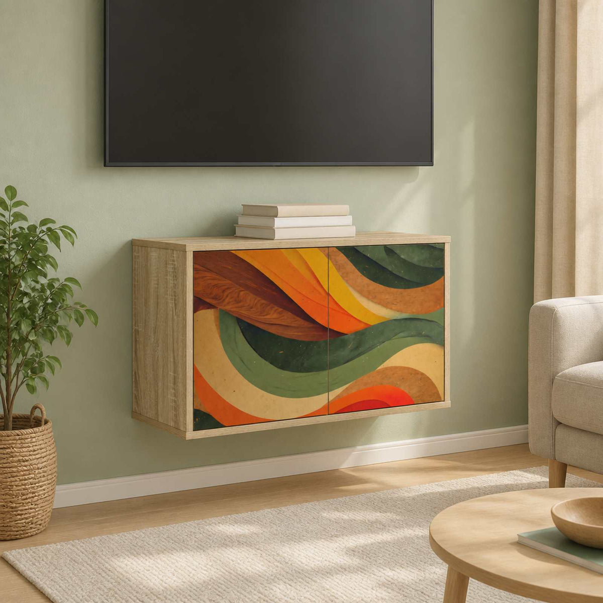 vidaXL Wall-mounted TV Cabinet BONN 69 x 33 x 40 cm Sonoma Oak