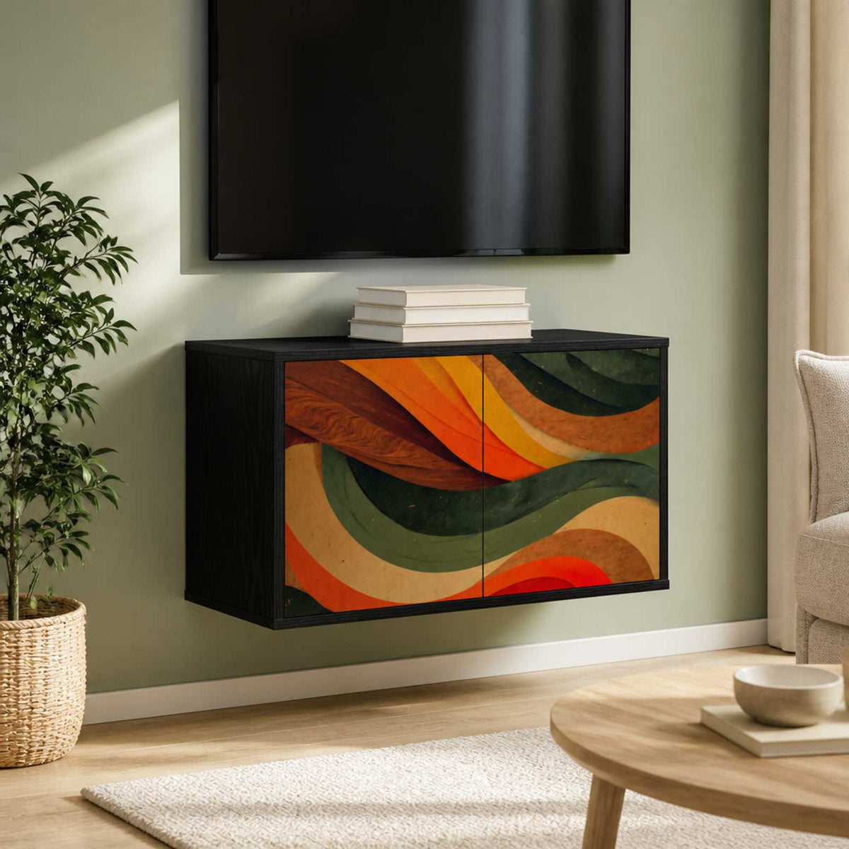 vidaXL Wall-mounted TV Cabinet BONN 69 x 33 x 40 cm Black Oak