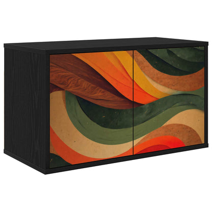 vidaXL Wall-mounted TV Cabinet BONN 69 x 33 x 40 cm Black Oak