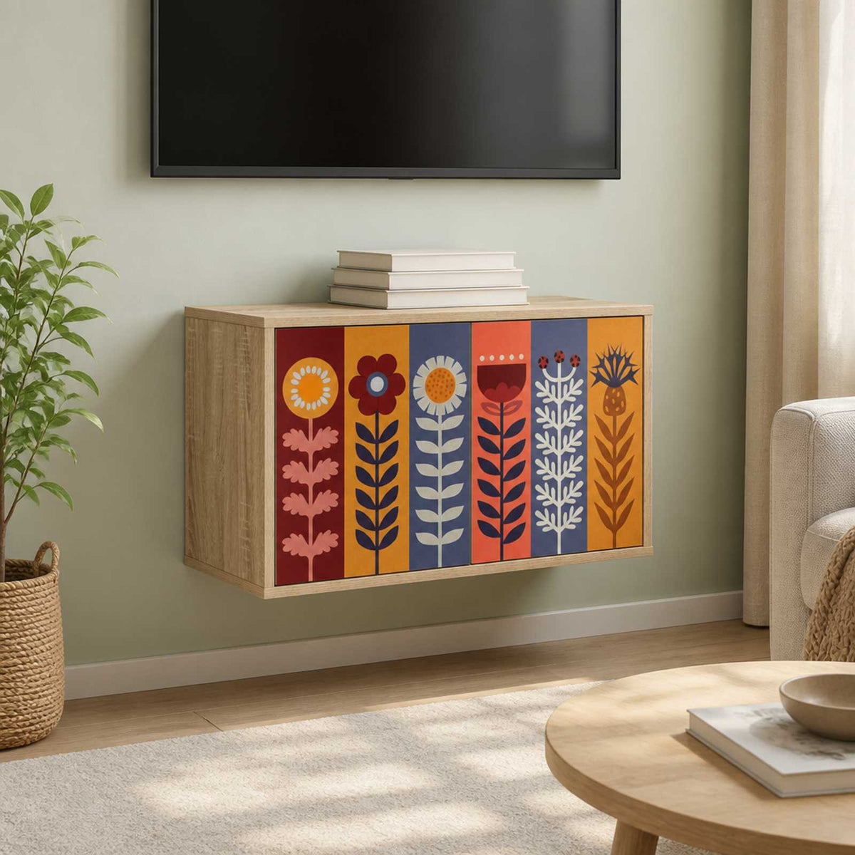 vidaXL Wall-mounted TV Cabinet ESSEN 69 x 33 x 40 cm Sonoma Oak