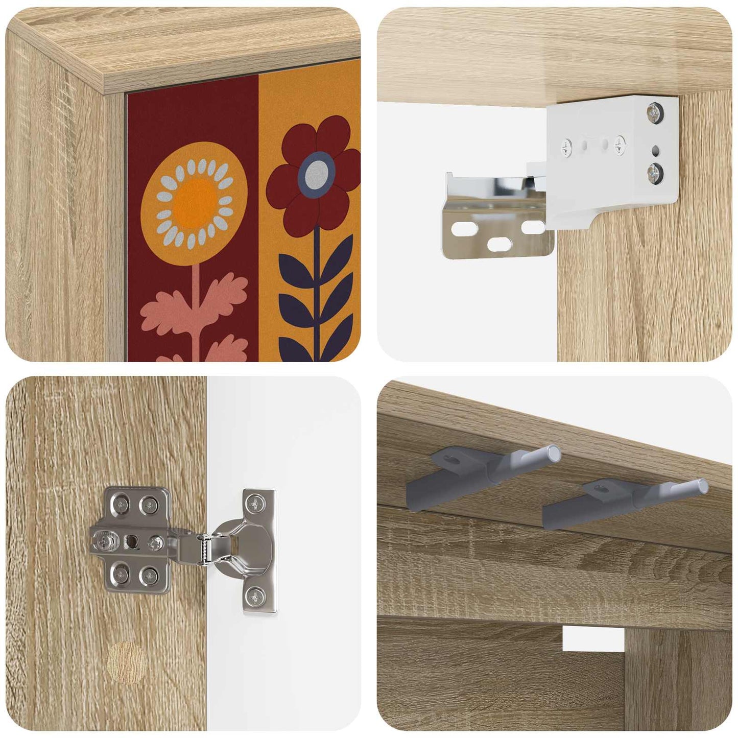 vidaXL Wall-mounted TV Cabinet ESSEN 69 x 33 x 40 cm Sonoma Oak