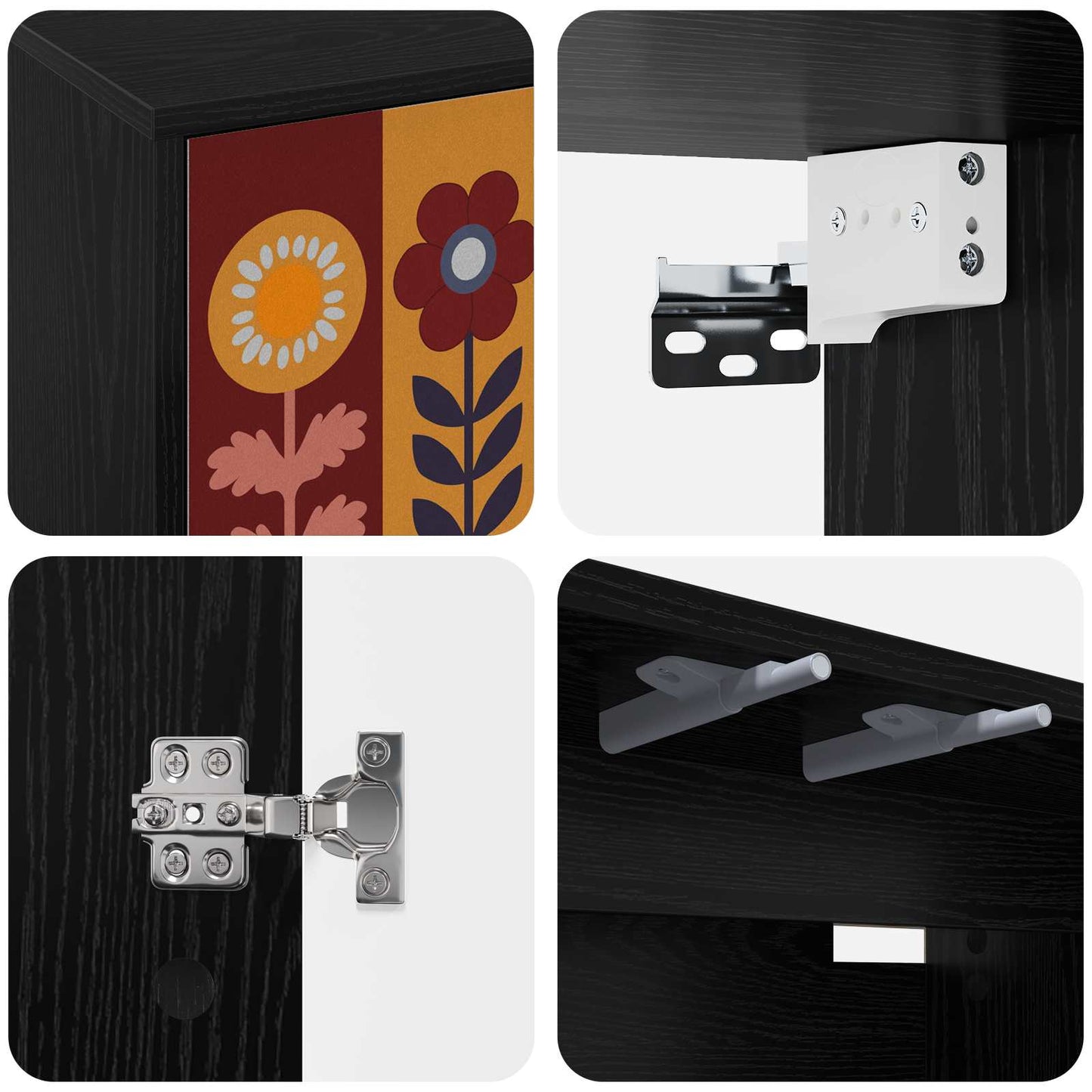 vidaXL Wall-mounted TV Cabinet ESSEN 69 x 33 x 40 cm Black Oak