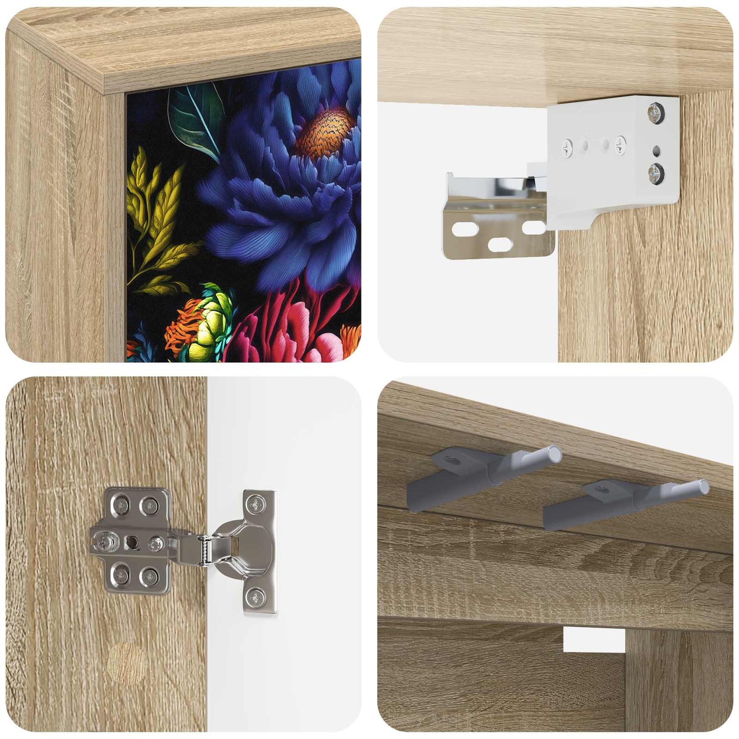 vidaXL Wall-mounted TV Cabinet KIEL 69 x 33 x 40 cm Sonoma Oak
