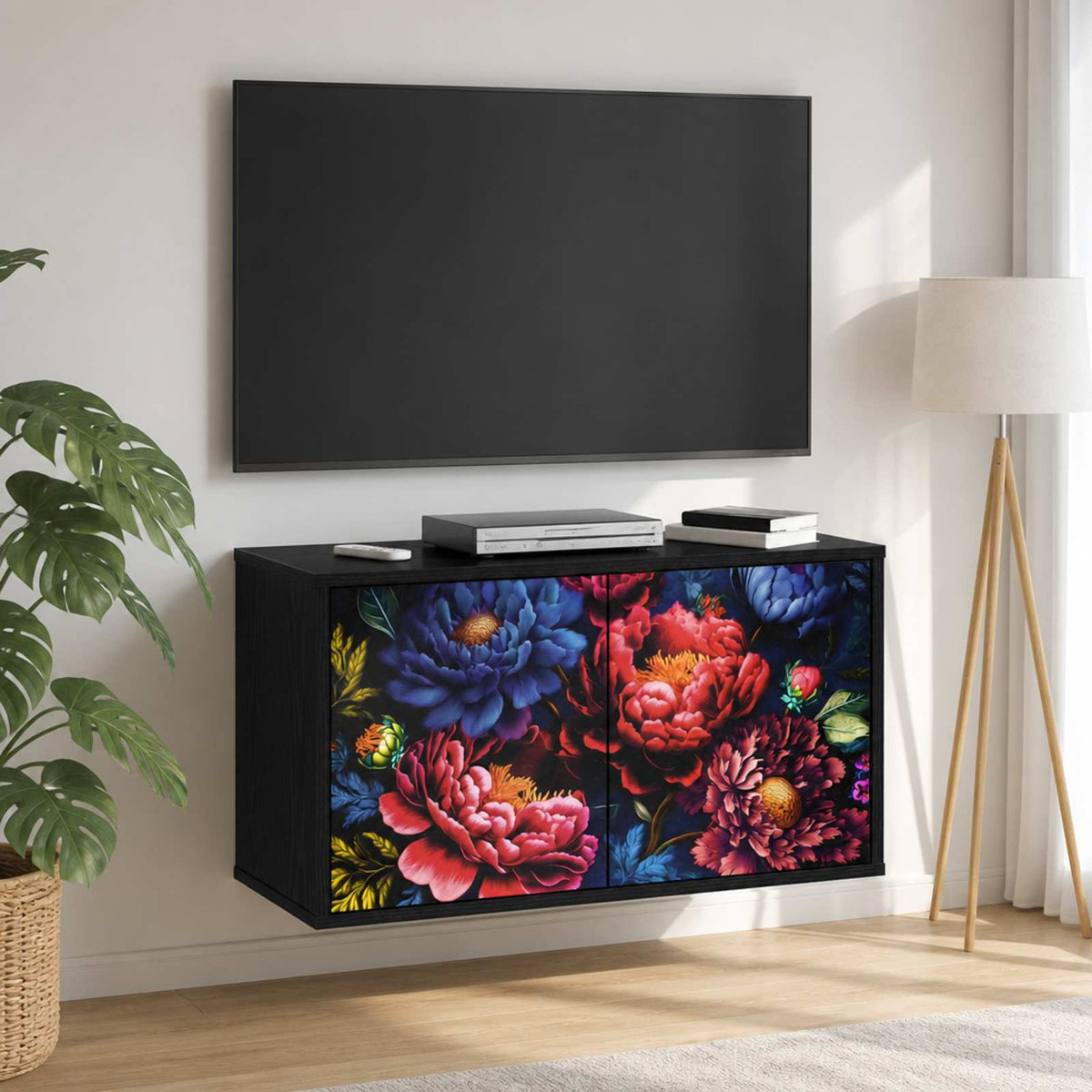 vidaXL Wall-mounted TV Cabinet KIEL 69 x 33 x 40 cm Black Oak