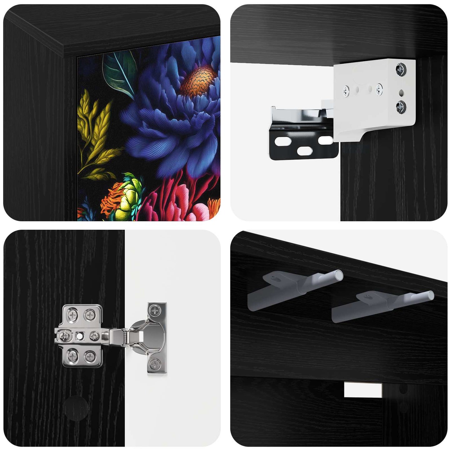 vidaXL Wall-mounted TV Cabinet KIEL 69 x 33 x 40 cm Black Oak