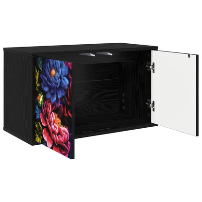 vidaXL Wall-mounted TV Cabinet KIEL 69 x 33 x 40 cm Black Oak