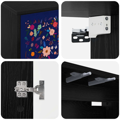 vidaXL Wall-mounted TV Cabinet MAINZ 69 x 33 x 40 cm Black Oak