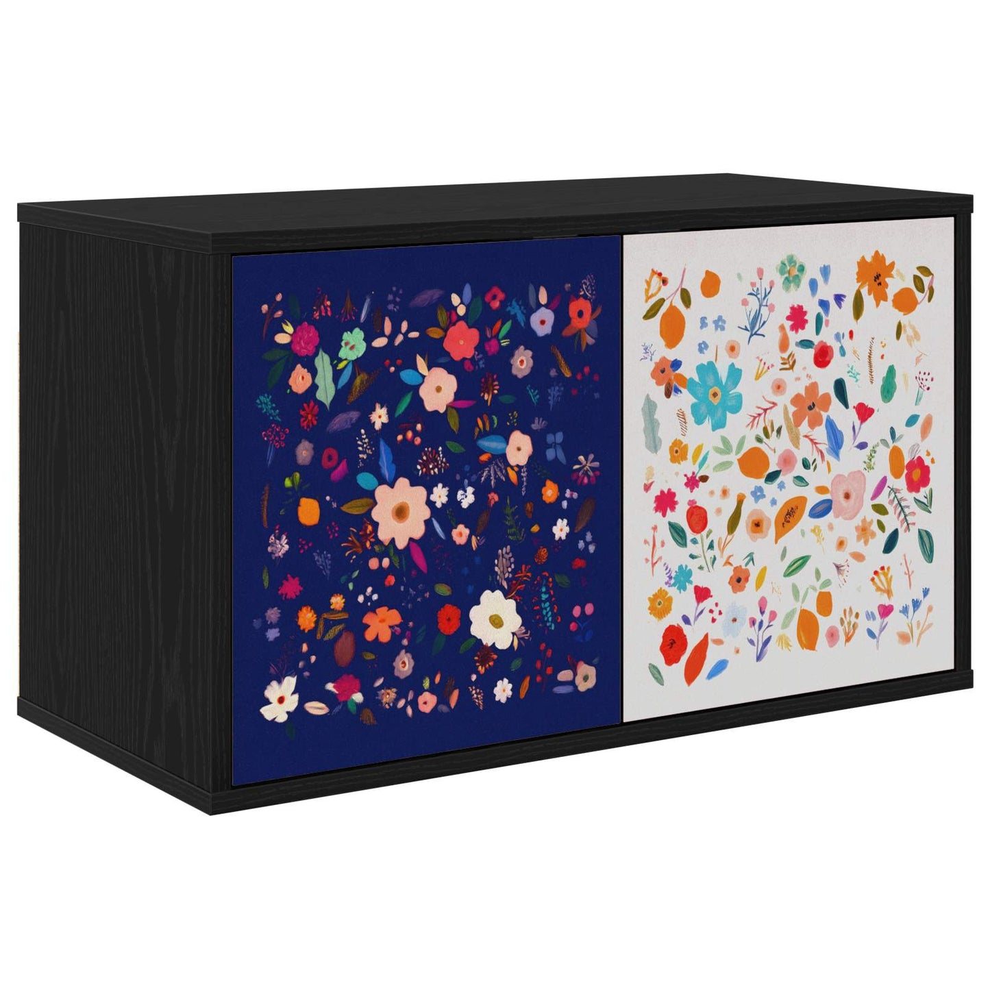 vidaXL Wall-mounted TV Cabinet MAINZ 69 x 33 x 40 cm Black Oak