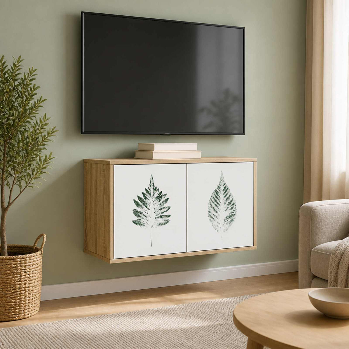 vidaXL Wall-mounted TV Cabinet HANAU 69 x 33 x 40 cm Sonoma Oak