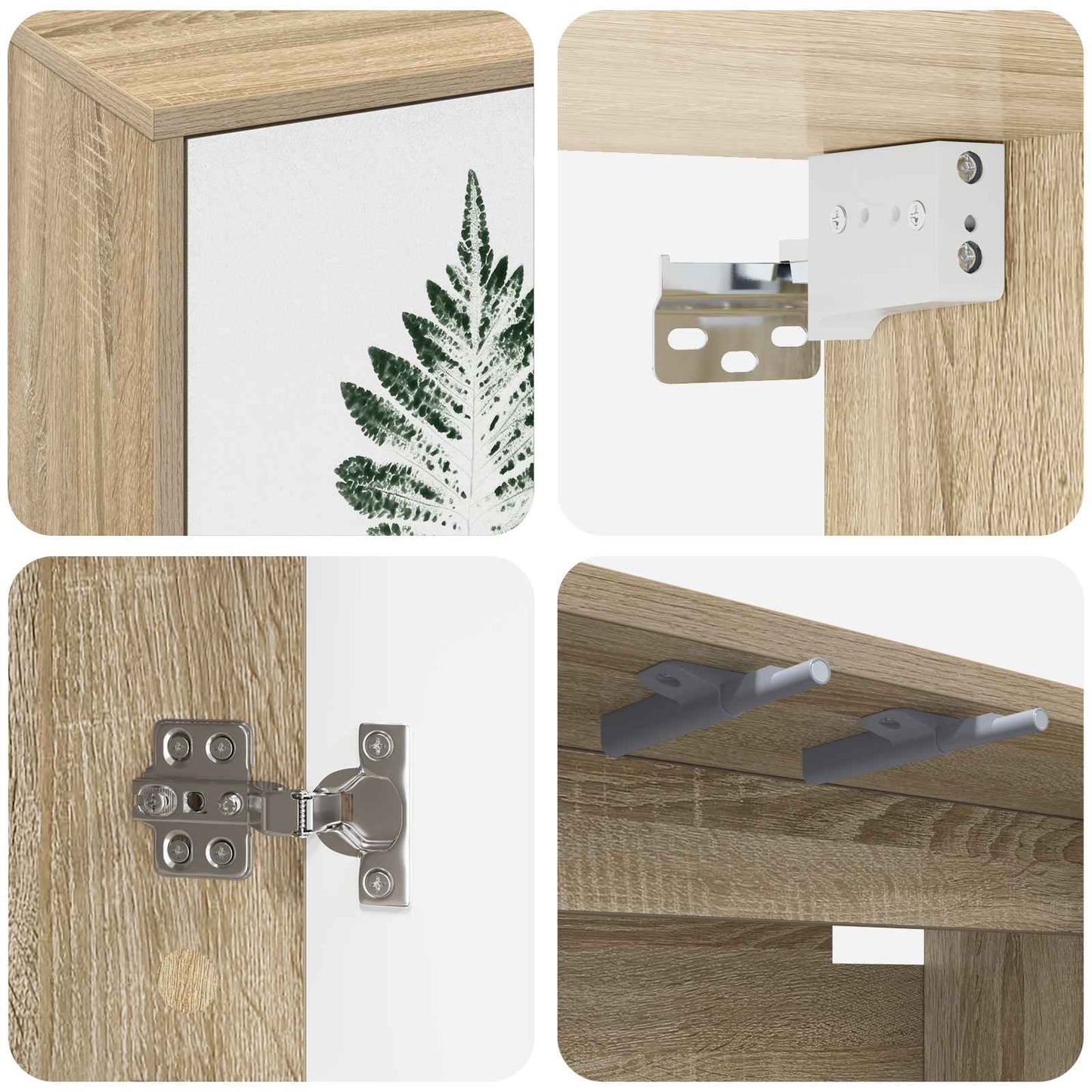 vidaXL Wall-mounted TV Cabinet HANAU 69 x 33 x 40 cm Sonoma Oak