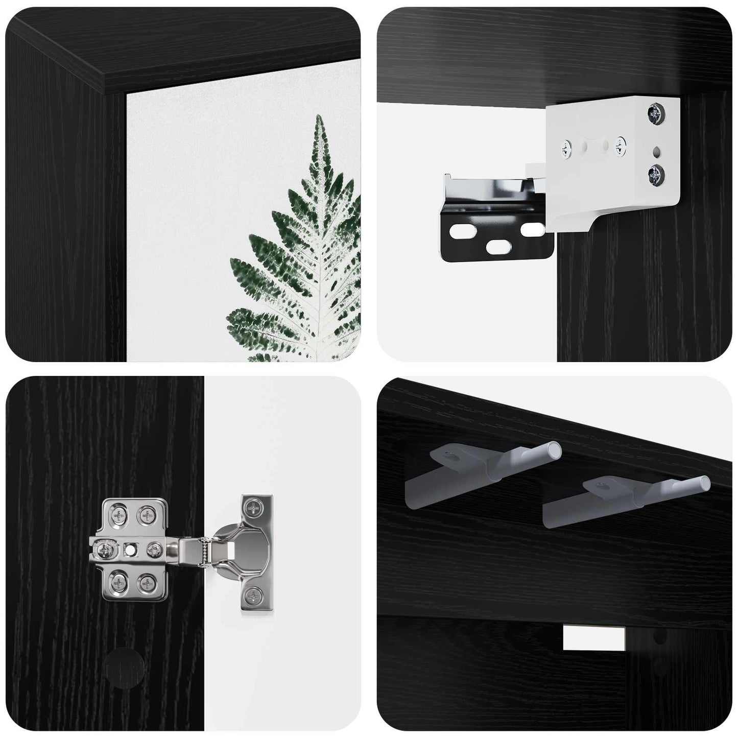 vidaXL Wall-mounted TV Cabinet HANAU 69 x 33 x 40 cm Black Oak