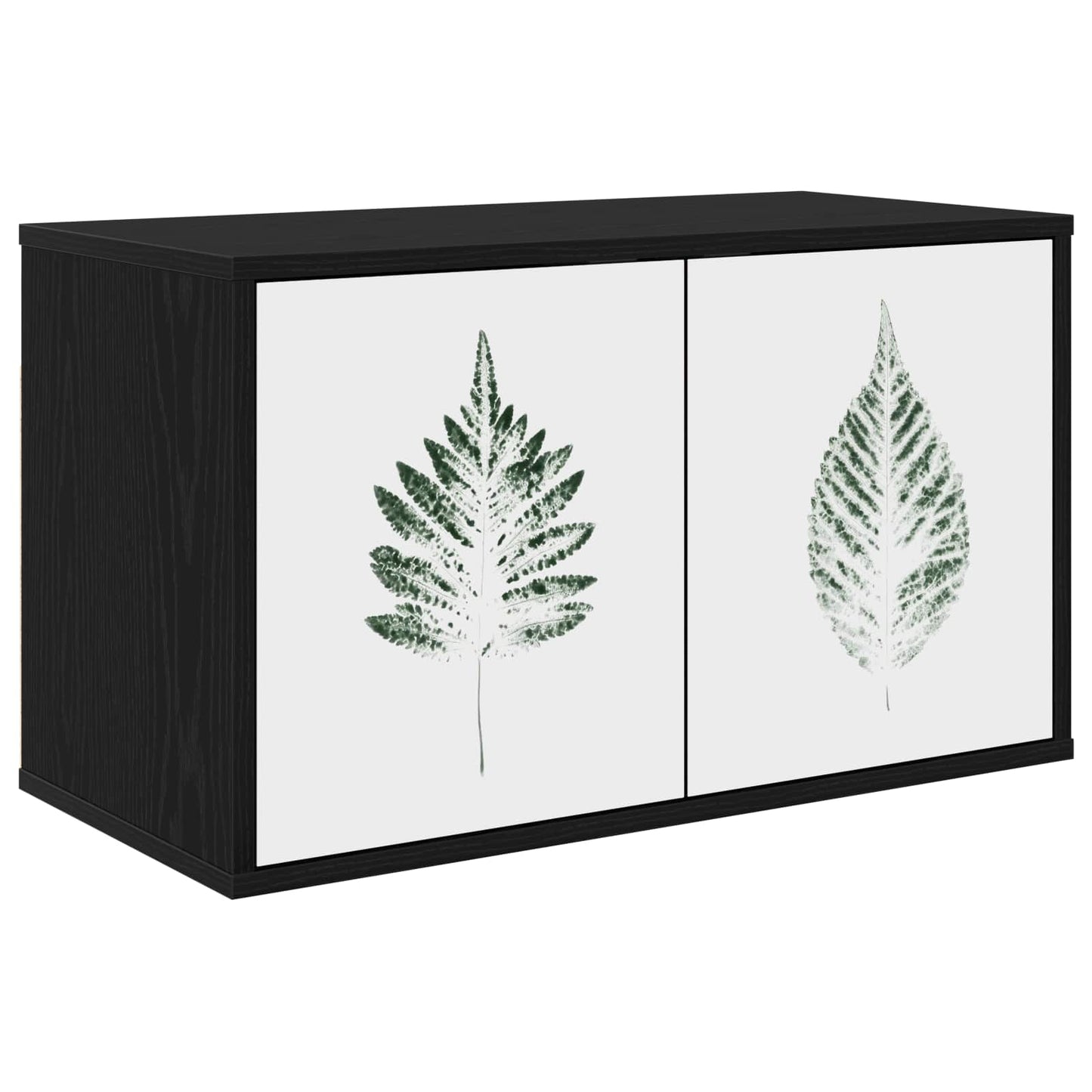 vidaXL Wall-mounted TV Cabinet HANAU 69 x 33 x 40 cm Black Oak