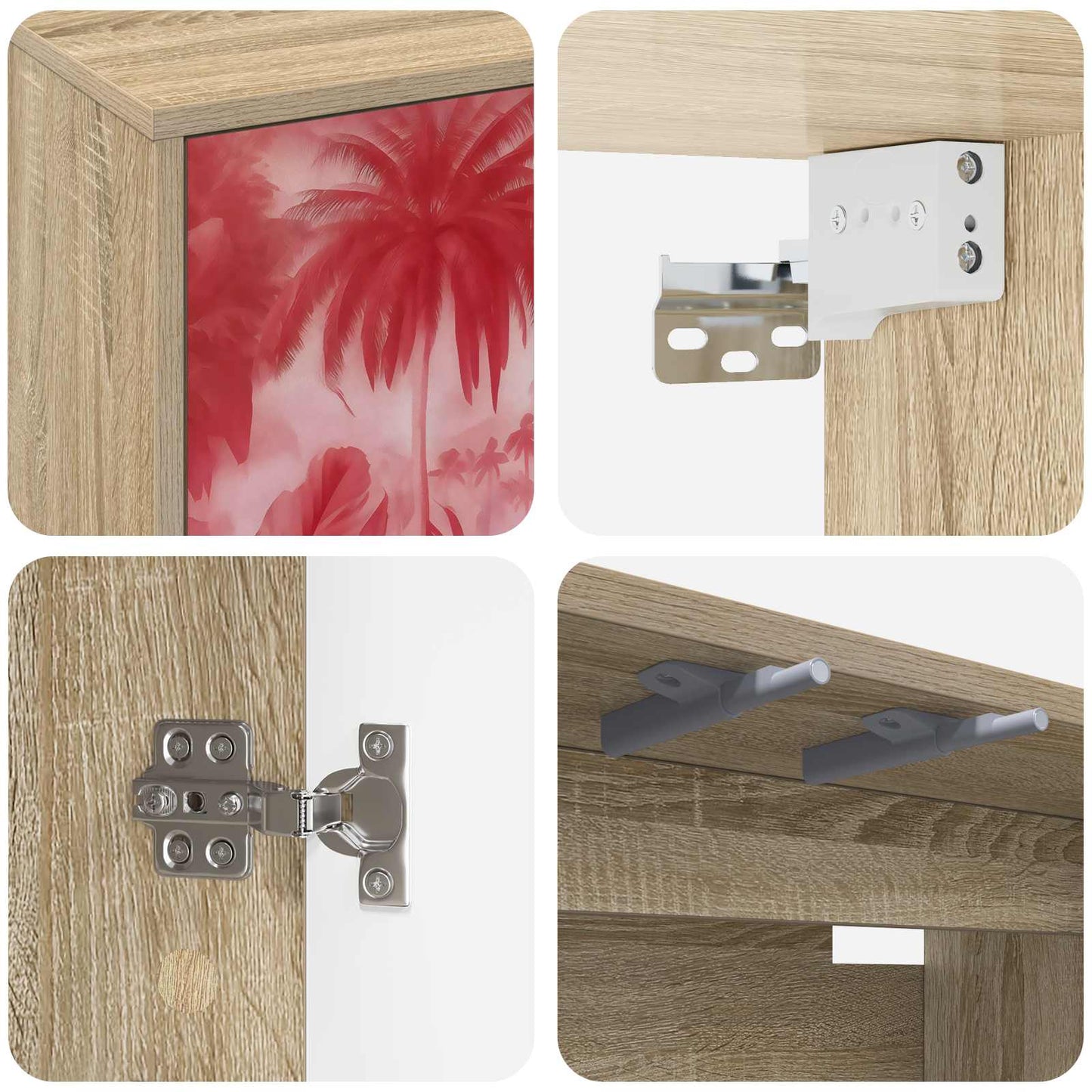 vidaXL Wall-mounted TV Cabinet AACHEN 69 x 33 x 40 cm Sonoma Oak