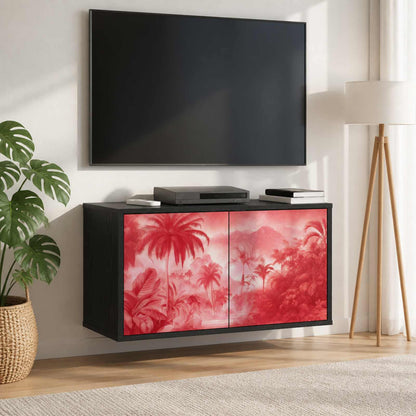 vidaXL Wall-mounted TV Cabinet AACHEN 69 x 33 x 40 cm Black Oak