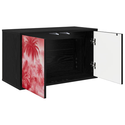 vidaXL Wall-mounted TV Cabinet AACHEN 69 x 33 x 40 cm Black Oak