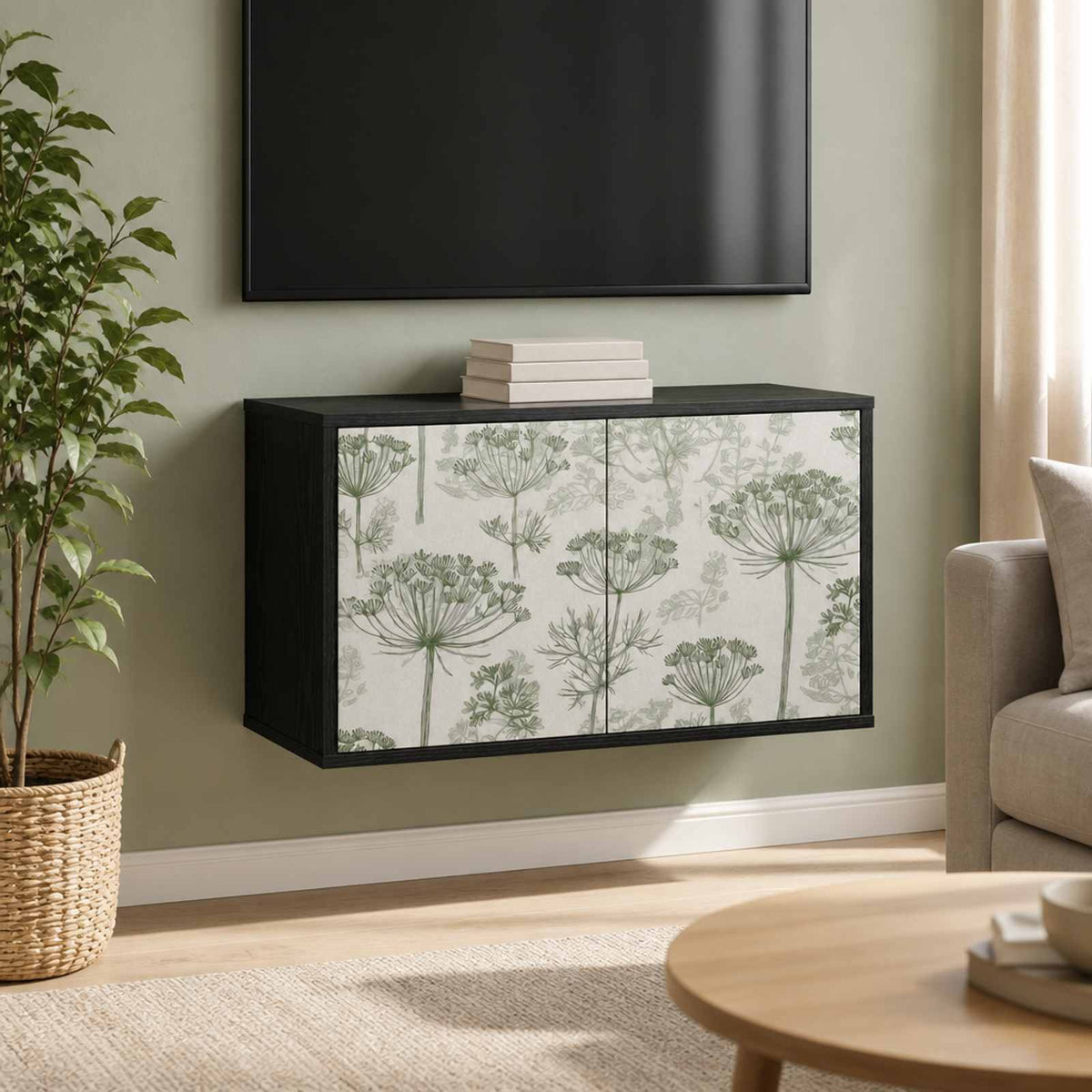vidaXL Wall-mounted TV Cabinet GOTHA 69 x 33 x 40 cm Black Oak