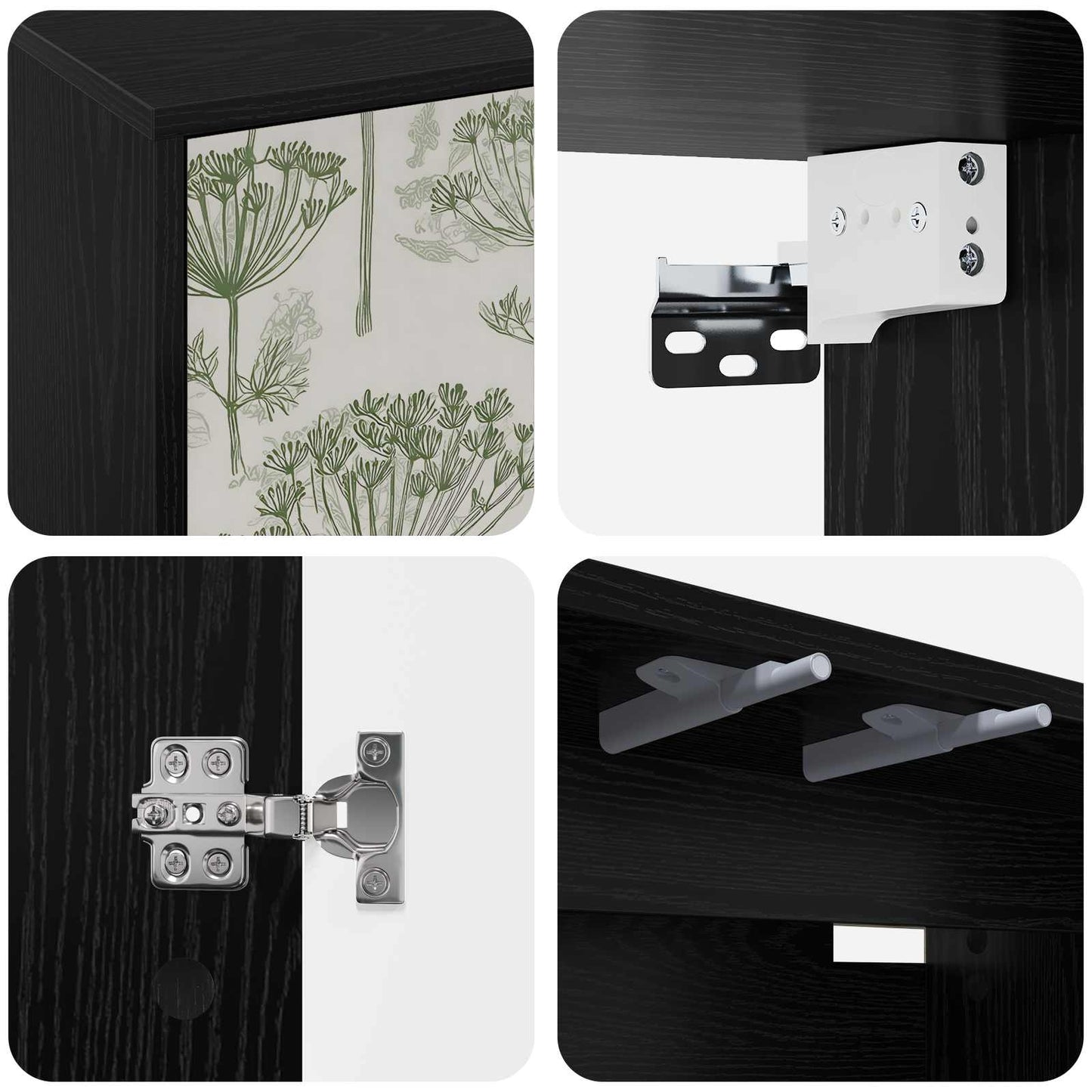 vidaXL Wall-mounted TV Cabinet GOTHA 69 x 33 x 40 cm Black Oak
