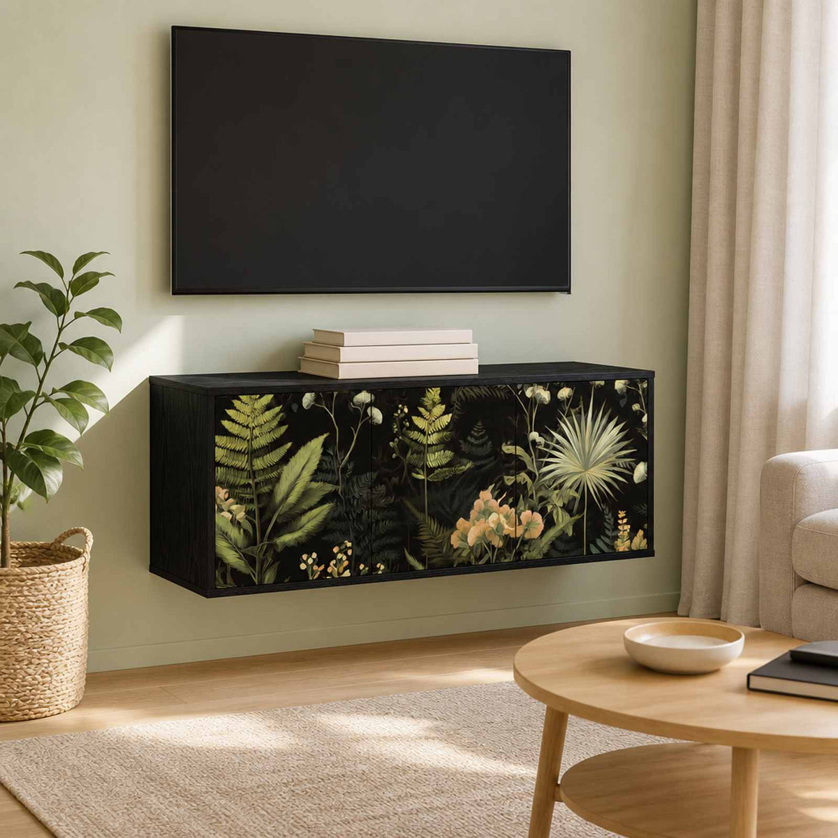vidaXL Wall-mounted TV Cabinet RHENEN 102 x 33 x 40 cm Black Oak