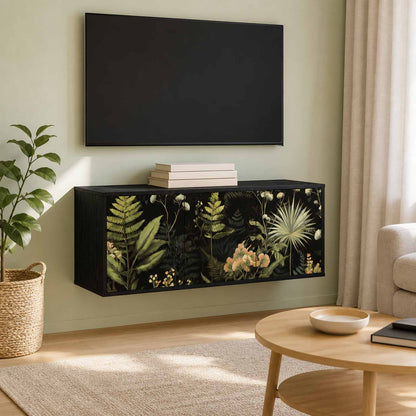 vidaXL Wall-mounted TV Cabinet RHENEN 102 x 33 x 40 cm Black Oak
