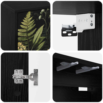 vidaXL Wall-mounted TV Cabinet RHENEN 102 x 33 x 40 cm Black Oak