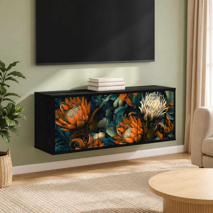 vidaXL Wall-mounted TV Cabinet LOCHEM 102 x 33 x 40 cm Black Oak