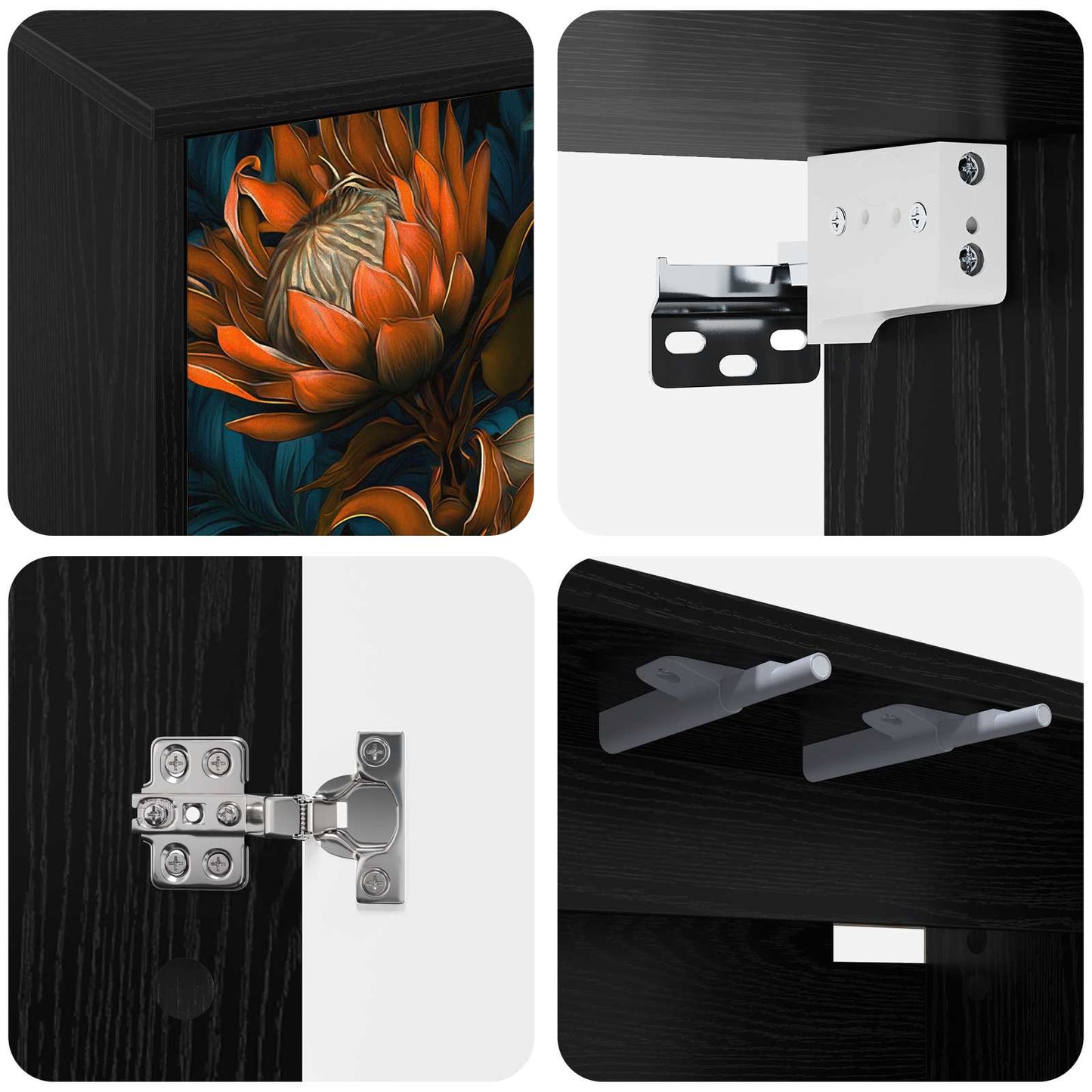 vidaXL Wall-mounted TV Cabinet LOCHEM 102 x 33 x 40 cm Black Oak