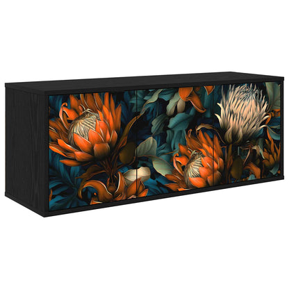 vidaXL Wall-mounted TV Cabinet LOCHEM 102 x 33 x 40 cm Black Oak