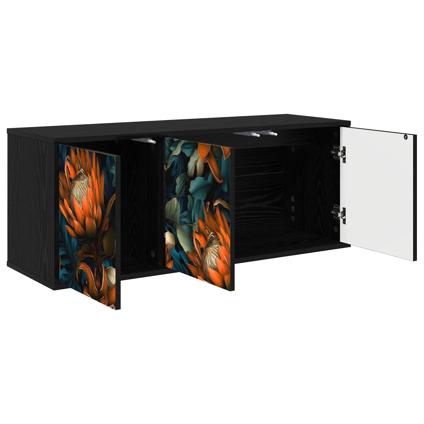 vidaXL Wall-mounted TV Cabinet LOCHEM 102 x 33 x 40 cm Black Oak