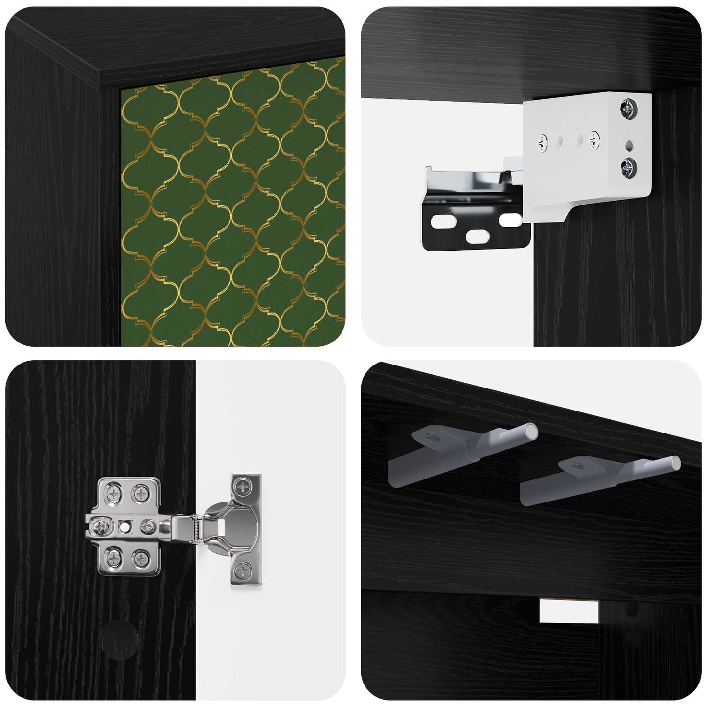 vidaXL Wall-mounted TV Cabinet GELEEN 102 x 33 x 40 cm Black Oak