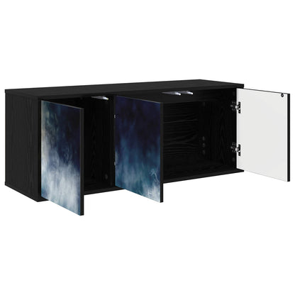vidaXL Wall-mounted TV Cabinet RAALTE 102 x 33 x 40 cm Black Oak