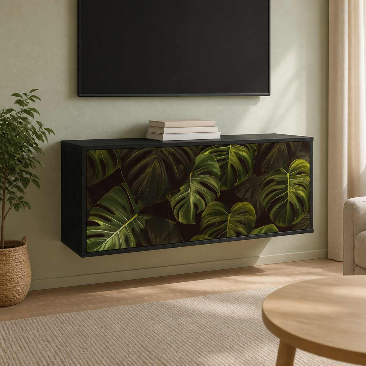 vidaXL Wall-mounted TV Cabinet ELBURG 102 x 33 x 40 cm Black Oak