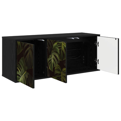 vidaXL Wall-mounted TV Cabinet ELBURG 102 x 33 x 40 cm Black Oak