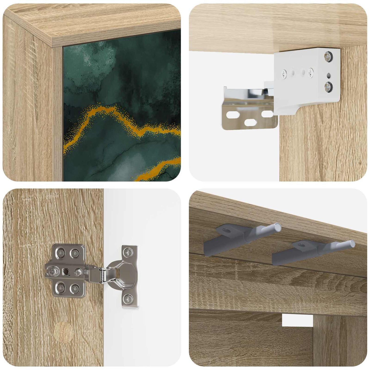 vidaXL Wall-mounted TV Cabinet WIJHE 102 x 33 x 40 cm Sonoma Oak