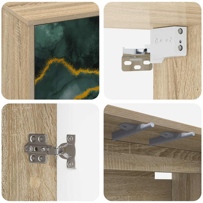 vidaXL Wall-mounted TV Cabinet WIJHE 102 x 33 x 40 cm Sonoma Oak