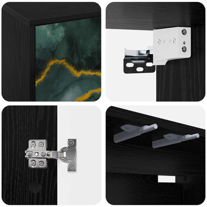 vidaXL Wall-mounted TV Cabinet WIJHE 102 x 33 x 40 cm Black Oak