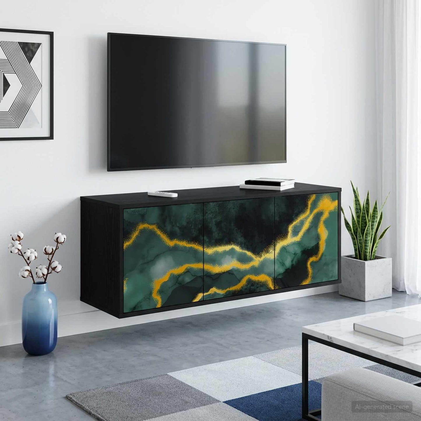 vidaXL Wall-mounted TV Cabinet WIJHE 102 x 33 x 40 cm Black Oak