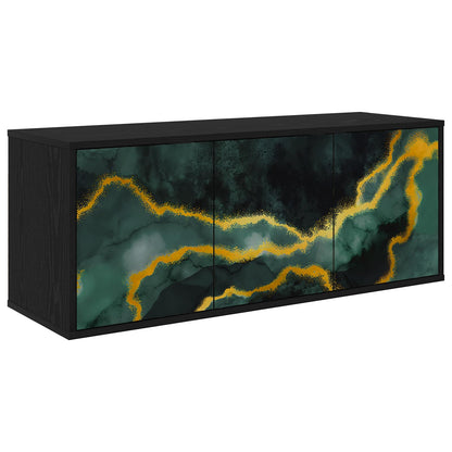 vidaXL Wall-mounted TV Cabinet WIJHE 102 x 33 x 40 cm Black Oak
