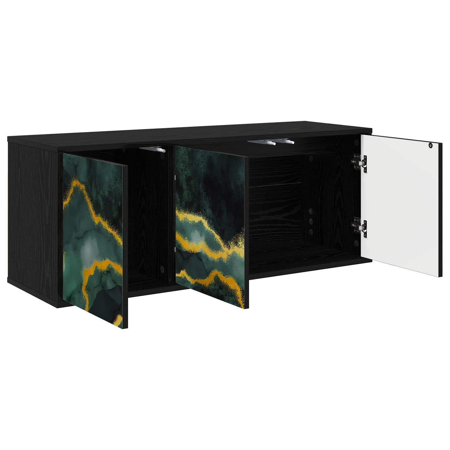 vidaXL Wall-mounted TV Cabinet WIJHE 102 x 33 x 40 cm Black Oak