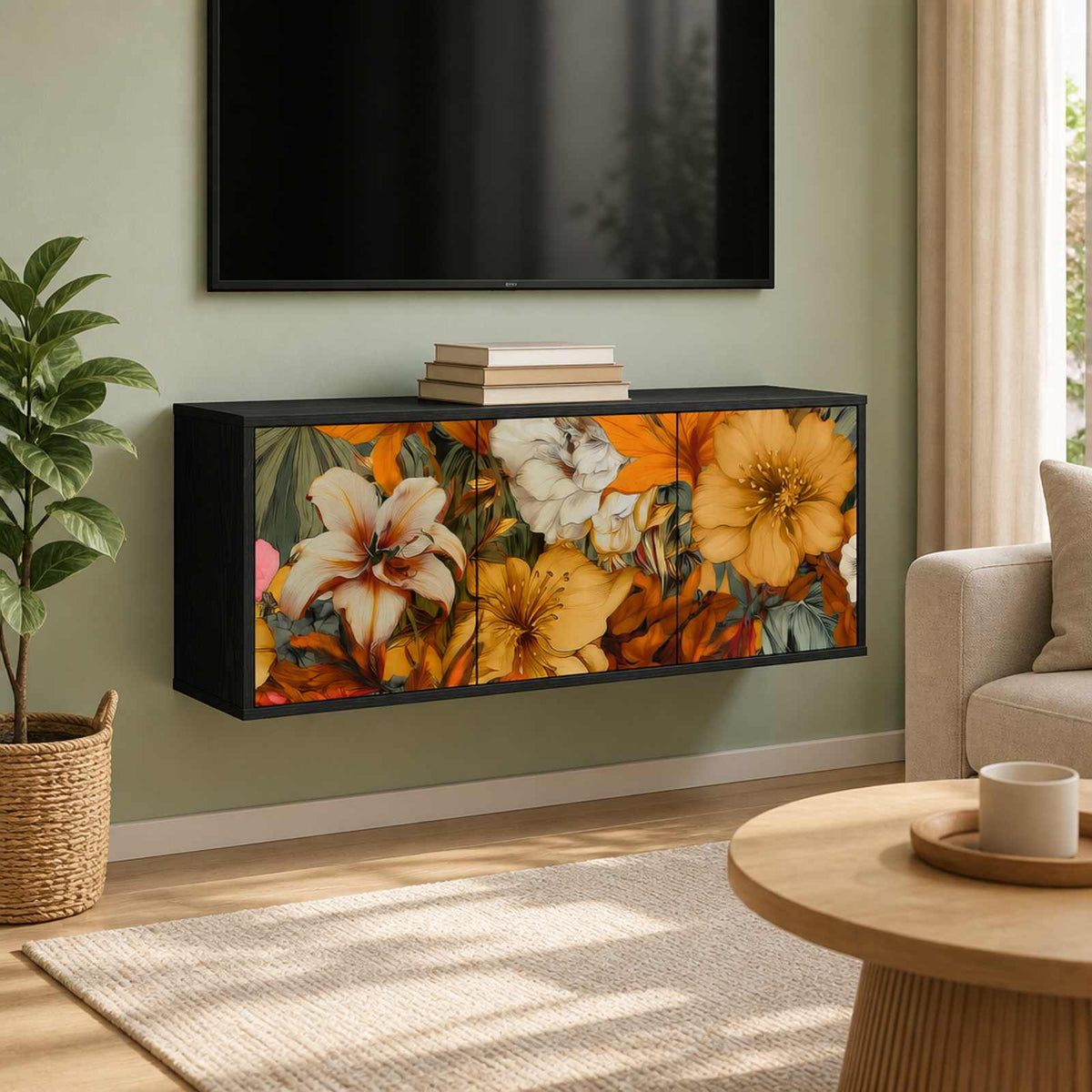 vidaXL Wall-mounted TV Cabinet GENNEP 102 x 33 x 40 cm Black Oak