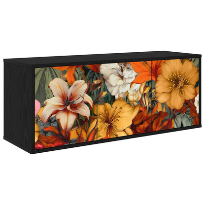 vidaXL Wall-mounted TV Cabinet GENNEP 102 x 33 x 40 cm Black Oak