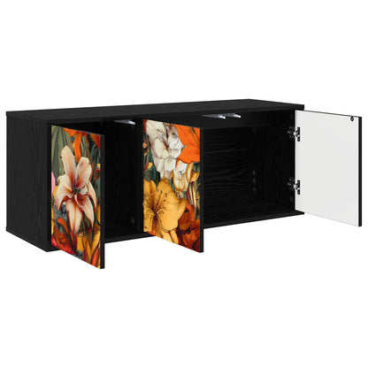vidaXL Wall-mounted TV Cabinet GENNEP 102 x 33 x 40 cm Black Oak