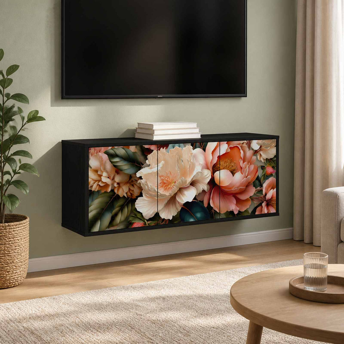 vidaXL Wall-mounted TV Cabinet BORNE 102 x 33 x 40 cm Black Oak
