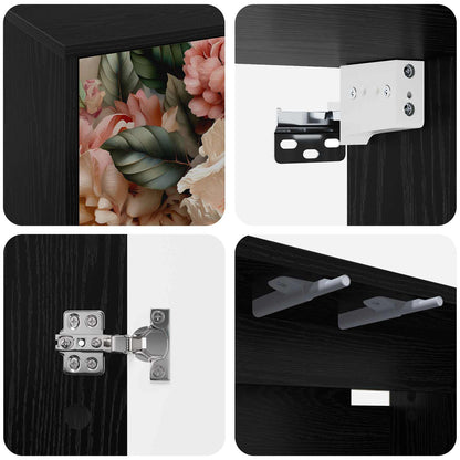 vidaXL Wall-mounted TV Cabinet BORNE 102 x 33 x 40 cm Black Oak